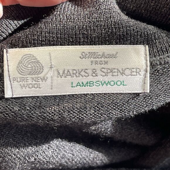 Marks & Spencer Men’s Lightweight Sweater Medium Grey Pullover Lambswool Wool - Picture 5 of 11